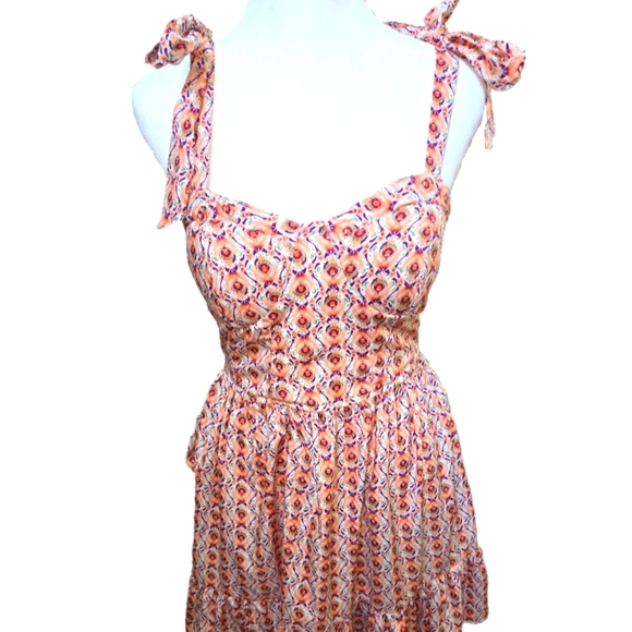 Floral Cami Dress in Orange and Purple - Picture 1 of 6